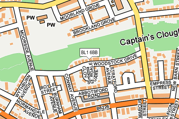 BL1 6BB map - OS OpenMap – Local (Ordnance Survey)