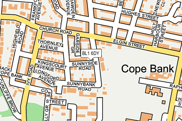 BL1 6DY map - OS OpenMap – Local (Ordnance Survey)
