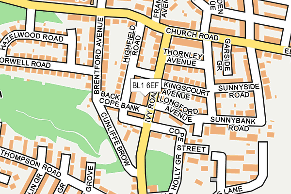 BL1 6EF map - OS OpenMap – Local (Ordnance Survey)