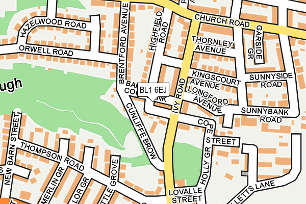 BL1 6EJ map - OS OpenMap – Local (Ordnance Survey)