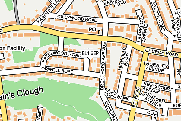 BL1 6EP map - OS OpenMap – Local (Ordnance Survey)