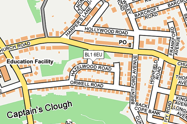 BL1 6EU map - OS OpenMap – Local (Ordnance Survey)