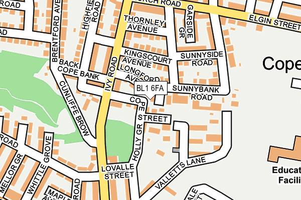 BL1 6FA map - OS OpenMap – Local (Ordnance Survey)