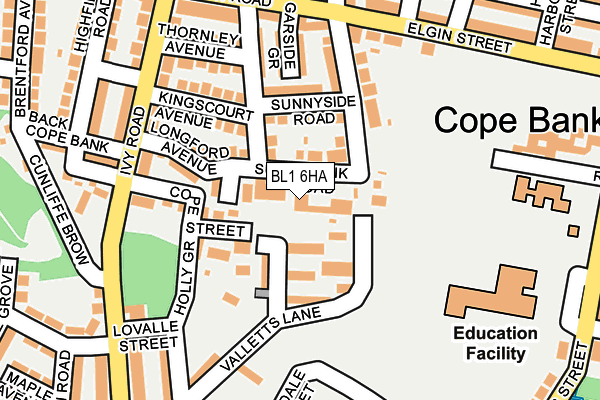 BL1 6HA map - OS OpenMap – Local (Ordnance Survey)