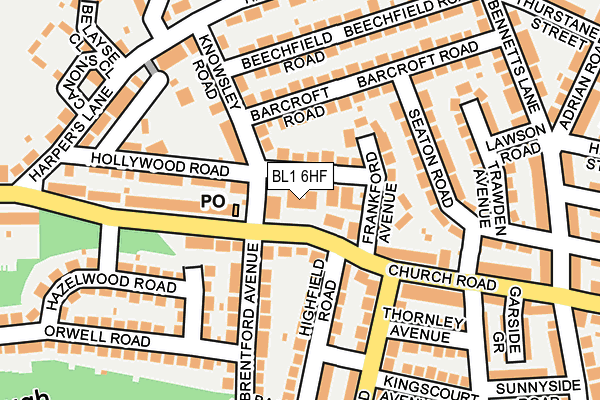 BL1 6HF map - OS OpenMap – Local (Ordnance Survey)