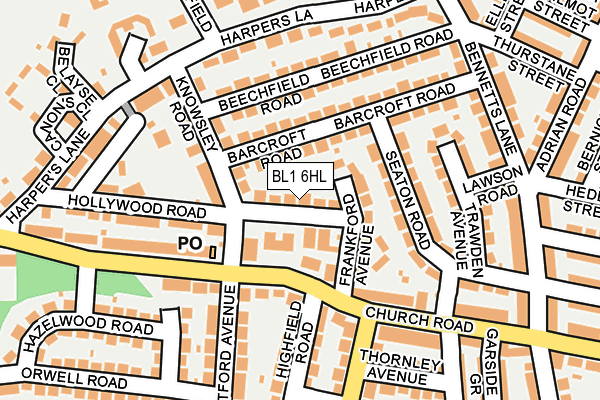 BL1 6HL map - OS OpenMap – Local (Ordnance Survey)
