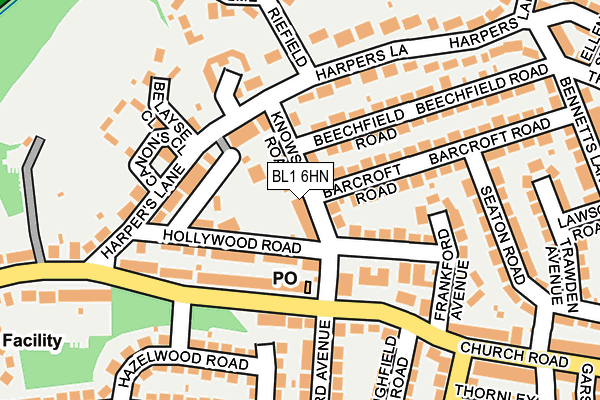 BL1 6HN map - OS OpenMap – Local (Ordnance Survey)