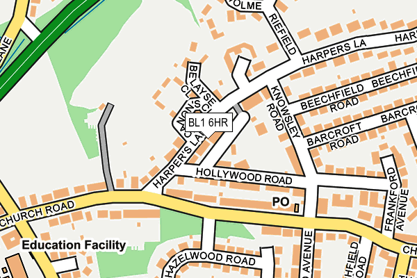 BL1 6HR map - OS OpenMap – Local (Ordnance Survey)