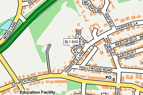 BL1 6HS map - OS OpenMap – Local (Ordnance Survey)