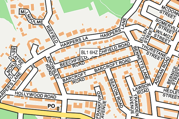BL1 6HZ map - OS OpenMap – Local (Ordnance Survey)