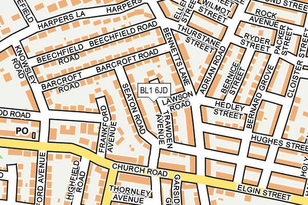 BL1 6JD map - OS OpenMap – Local (Ordnance Survey)