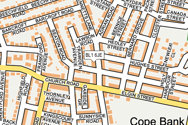 BL1 6JE map - OS OpenMap – Local (Ordnance Survey)