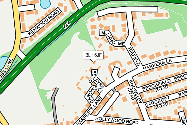 BL1 6JF map - OS OpenMap – Local (Ordnance Survey)