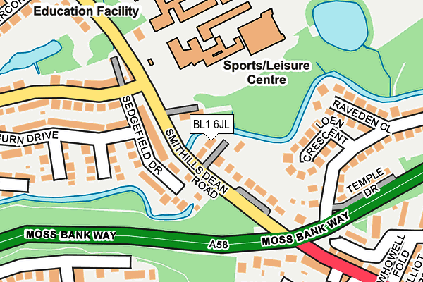 BL1 6JL map - OS OpenMap – Local (Ordnance Survey)