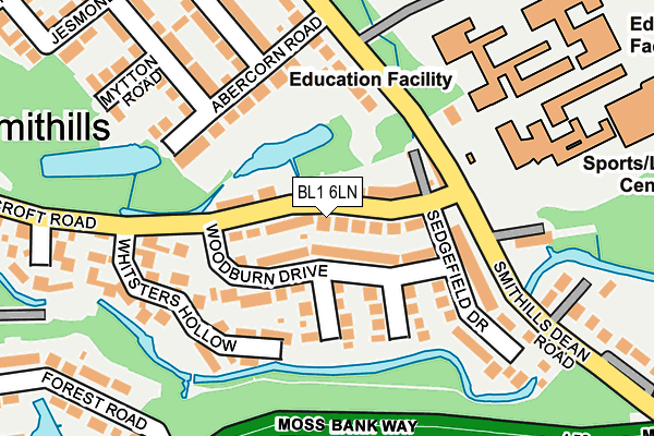 BL1 6LN map - OS OpenMap – Local (Ordnance Survey)