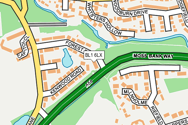 BL1 6LX map - OS OpenMap – Local (Ordnance Survey)