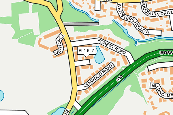 BL1 6LZ map - OS OpenMap – Local (Ordnance Survey)