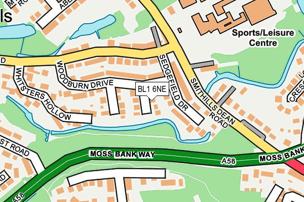 BL1 6NE map - OS OpenMap – Local (Ordnance Survey)