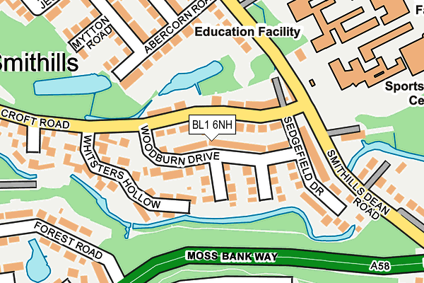 BL1 6NH map - OS OpenMap – Local (Ordnance Survey)
