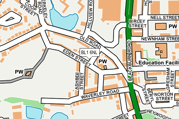BL1 6NL map - OS OpenMap – Local (Ordnance Survey)