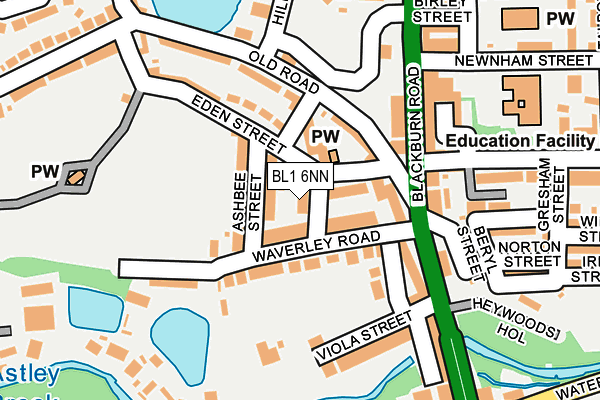 BL1 6NN map - OS OpenMap – Local (Ordnance Survey)