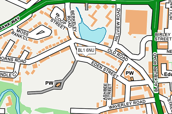 BL1 6NU map - OS OpenMap – Local (Ordnance Survey)
