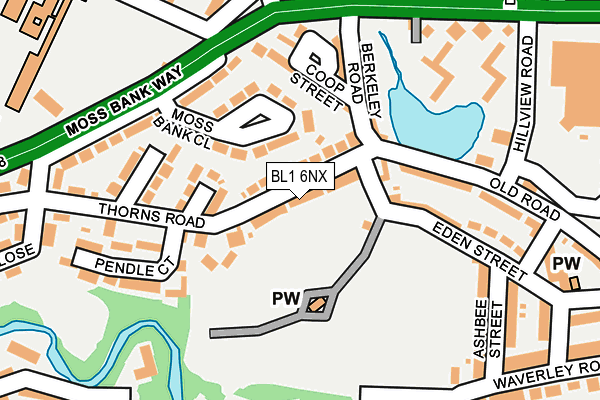 BL1 6NX map - OS OpenMap – Local (Ordnance Survey)
