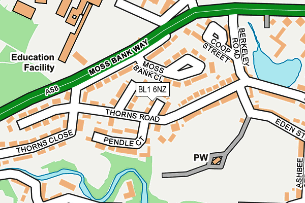BL1 6NZ map - OS OpenMap – Local (Ordnance Survey)