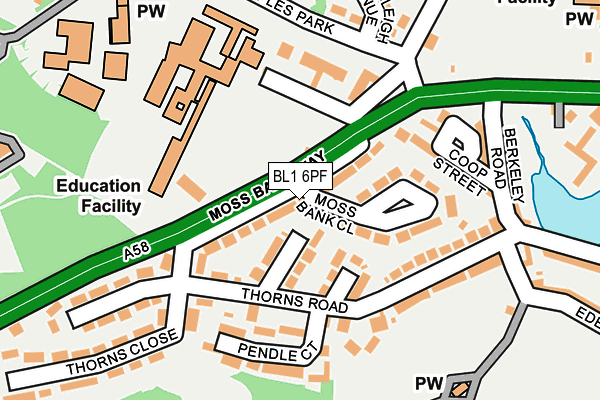 BL1 6PF map - OS OpenMap – Local (Ordnance Survey)