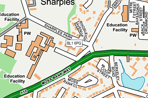 BL1 6PG map - OS OpenMap – Local (Ordnance Survey)