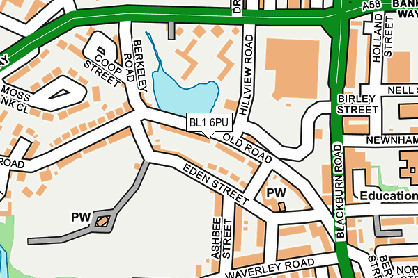 BL1 6PU map - OS OpenMap – Local (Ordnance Survey)