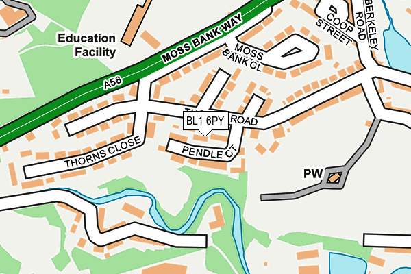 BL1 6PY map - OS OpenMap – Local (Ordnance Survey)
