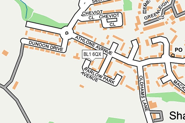 BL1 6QX map - OS OpenMap – Local (Ordnance Survey)