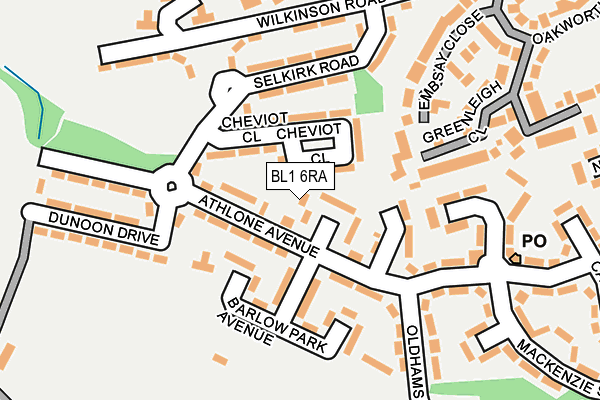 BL1 6RA map - OS OpenMap – Local (Ordnance Survey)