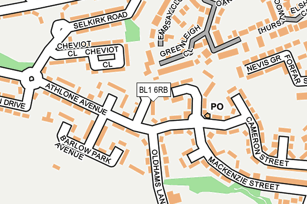 BL1 6RB map - OS OpenMap – Local (Ordnance Survey)