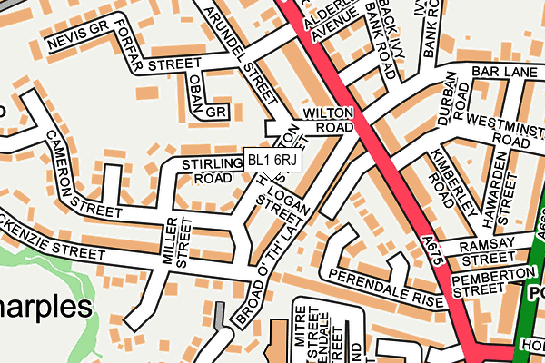 BL1 6RJ map - OS OpenMap – Local (Ordnance Survey)