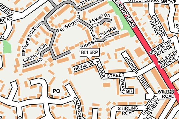 BL1 6RP map - OS OpenMap – Local (Ordnance Survey)
