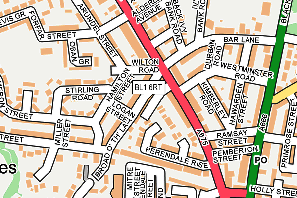 BL1 6RT map - OS OpenMap – Local (Ordnance Survey)