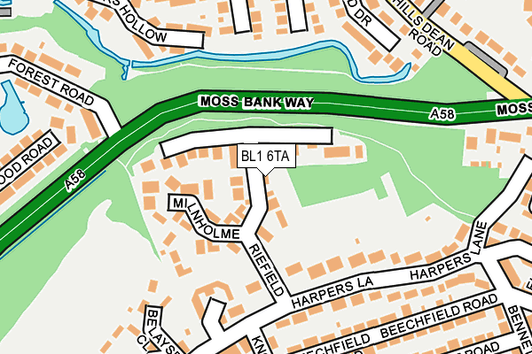 BL1 6TA map - OS OpenMap – Local (Ordnance Survey)