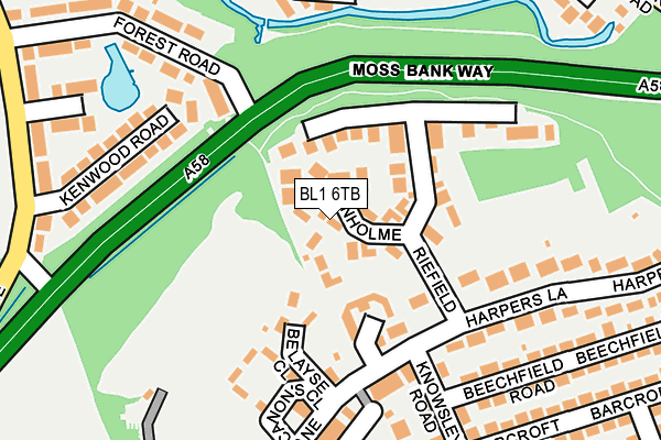 BL1 6TB map - OS OpenMap – Local (Ordnance Survey)
