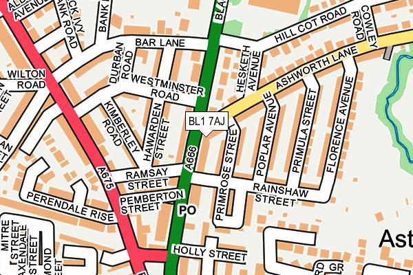BL1 7AJ map - OS OpenMap – Local (Ordnance Survey)