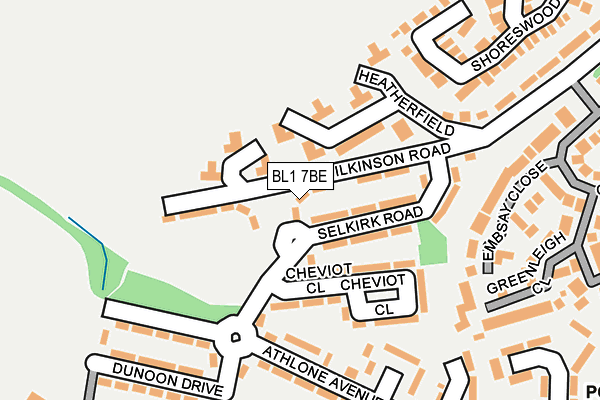 BL1 7BE map - OS OpenMap – Local (Ordnance Survey)