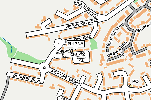 BL1 7BW map - OS OpenMap – Local (Ordnance Survey)