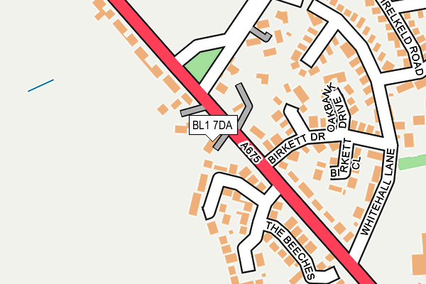 BL1 7DA map - OS OpenMap – Local (Ordnance Survey)