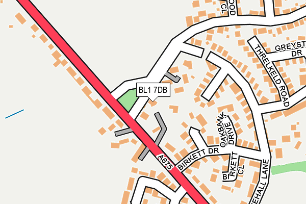 BL1 7DB map - OS OpenMap – Local (Ordnance Survey)