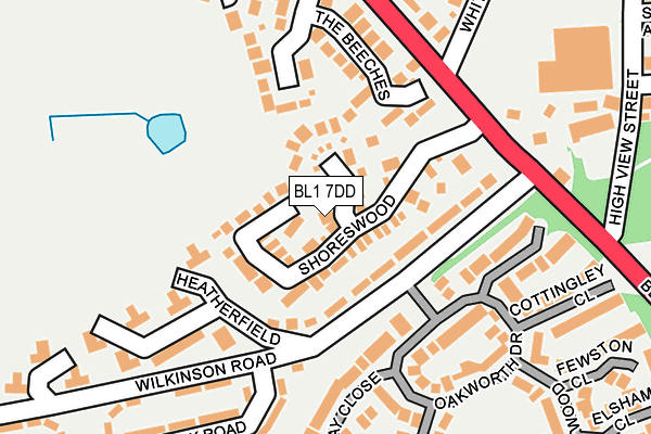 BL1 7DD map - OS OpenMap – Local (Ordnance Survey)