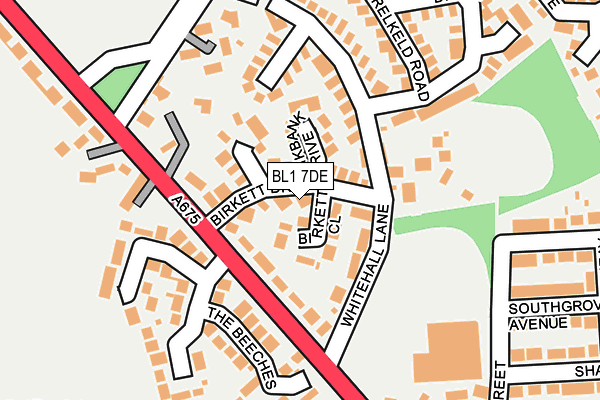 BL1 7DE map - OS OpenMap – Local (Ordnance Survey)