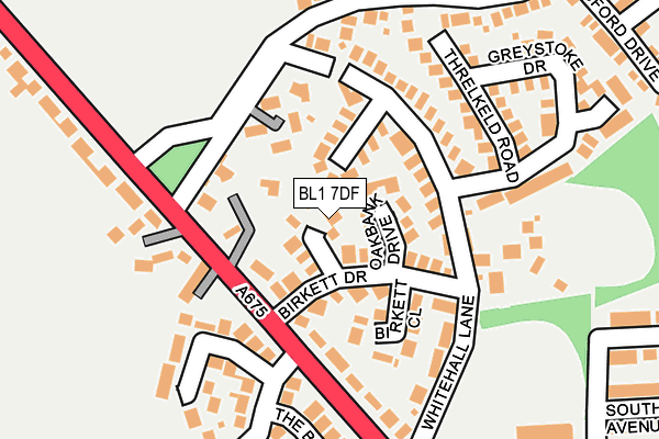 BL1 7DF map - OS OpenMap – Local (Ordnance Survey)