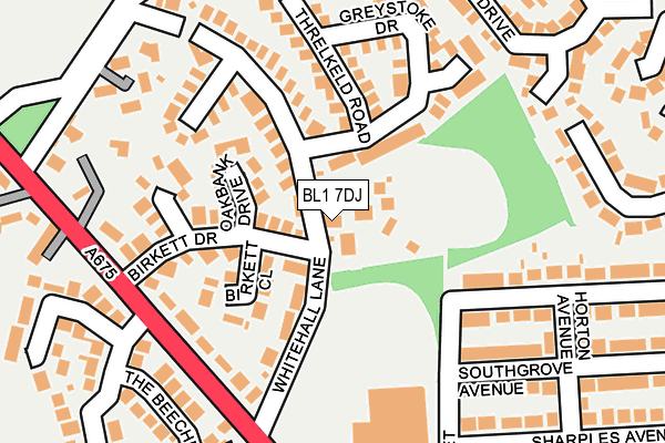 BL1 7DJ map - OS OpenMap – Local (Ordnance Survey)