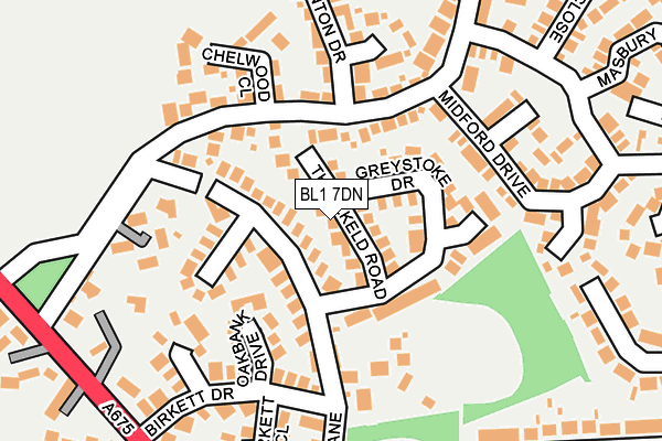 BL1 7DN map - OS OpenMap – Local (Ordnance Survey)